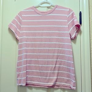 Time and Tru pink white stripe t shirt 👚 EUC
